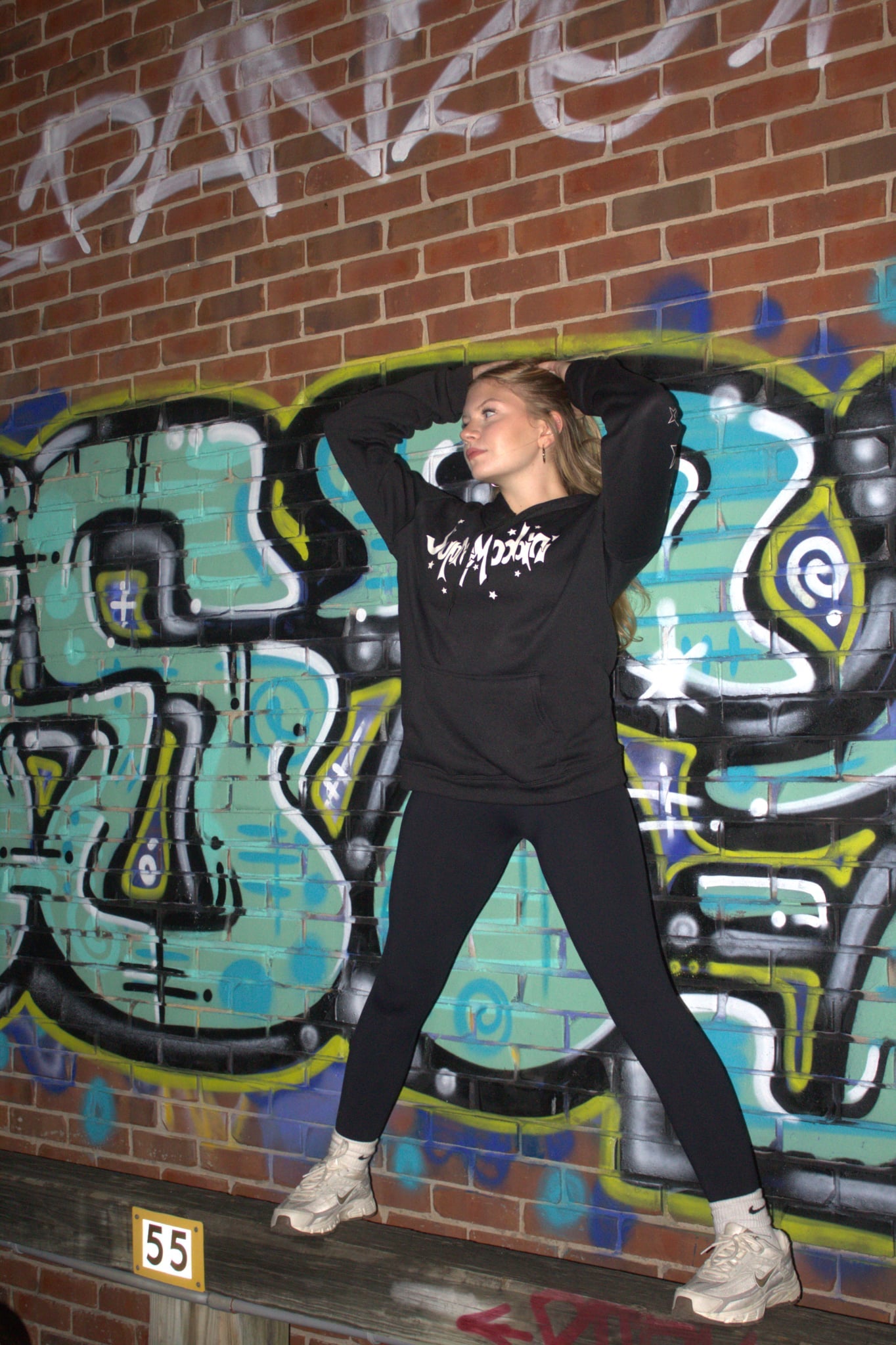 Supremodari 100% Black Polyester Unisex Motivational Streetwear Hoodie Drop 001